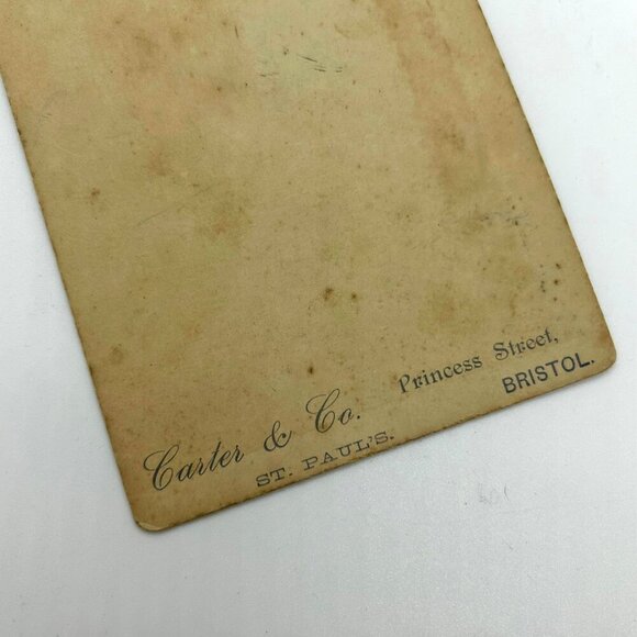 Antique Cabinet Card Photo Of Man With Bicycle in Sepia tones - Picture 3 of 5